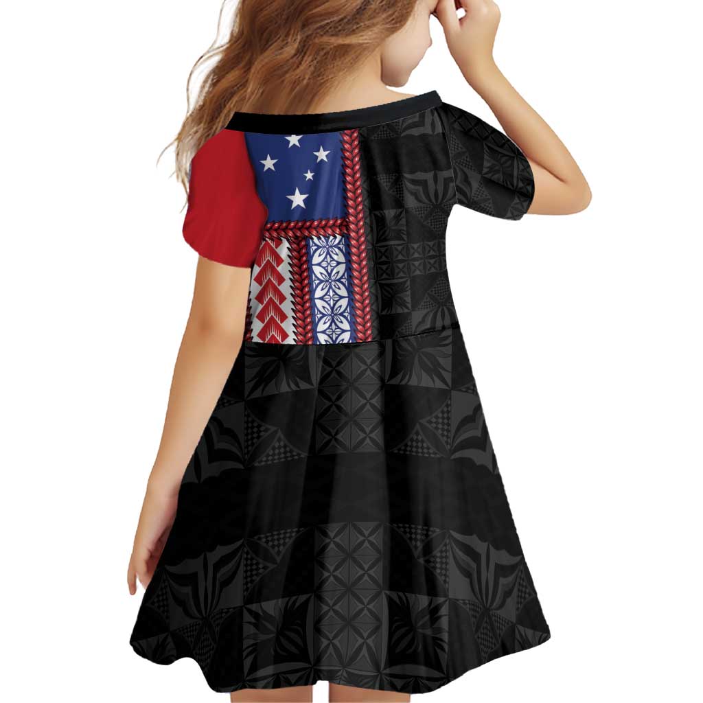 Samoa Flag Family Matching Off The Shoulder Long Sleeve Dress and Hawaiian Shirt Ula Fala With Samoan Siapo LT05 - Polynesian Pride