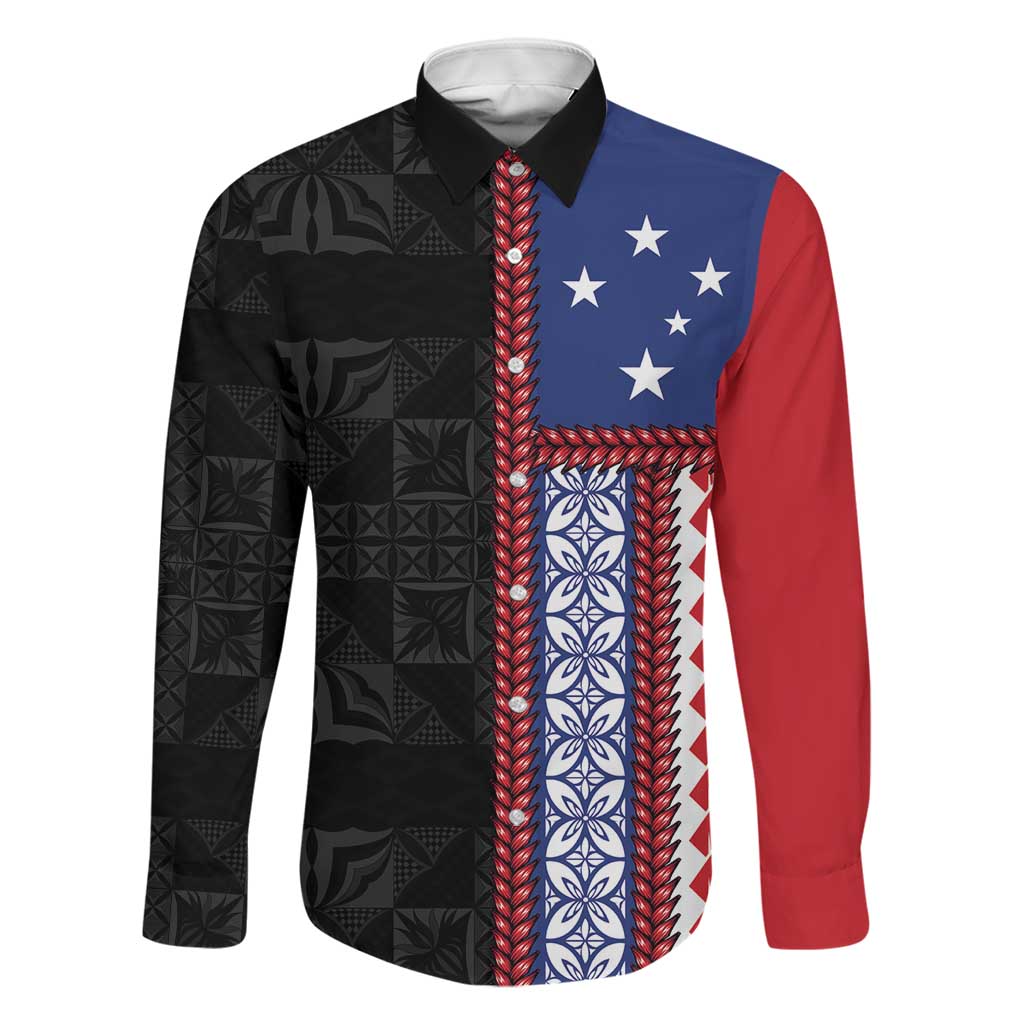 Samoa Flag Family Matching Tank Maxi Dress and Hawaiian Shirt Ula Fala With Samoan Siapo - Polynesian Pride