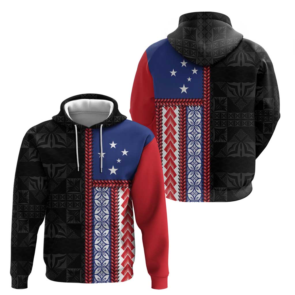 Samoa Flag Hoodie Ula Fala With Samoan Siapo - Polynesian Pride