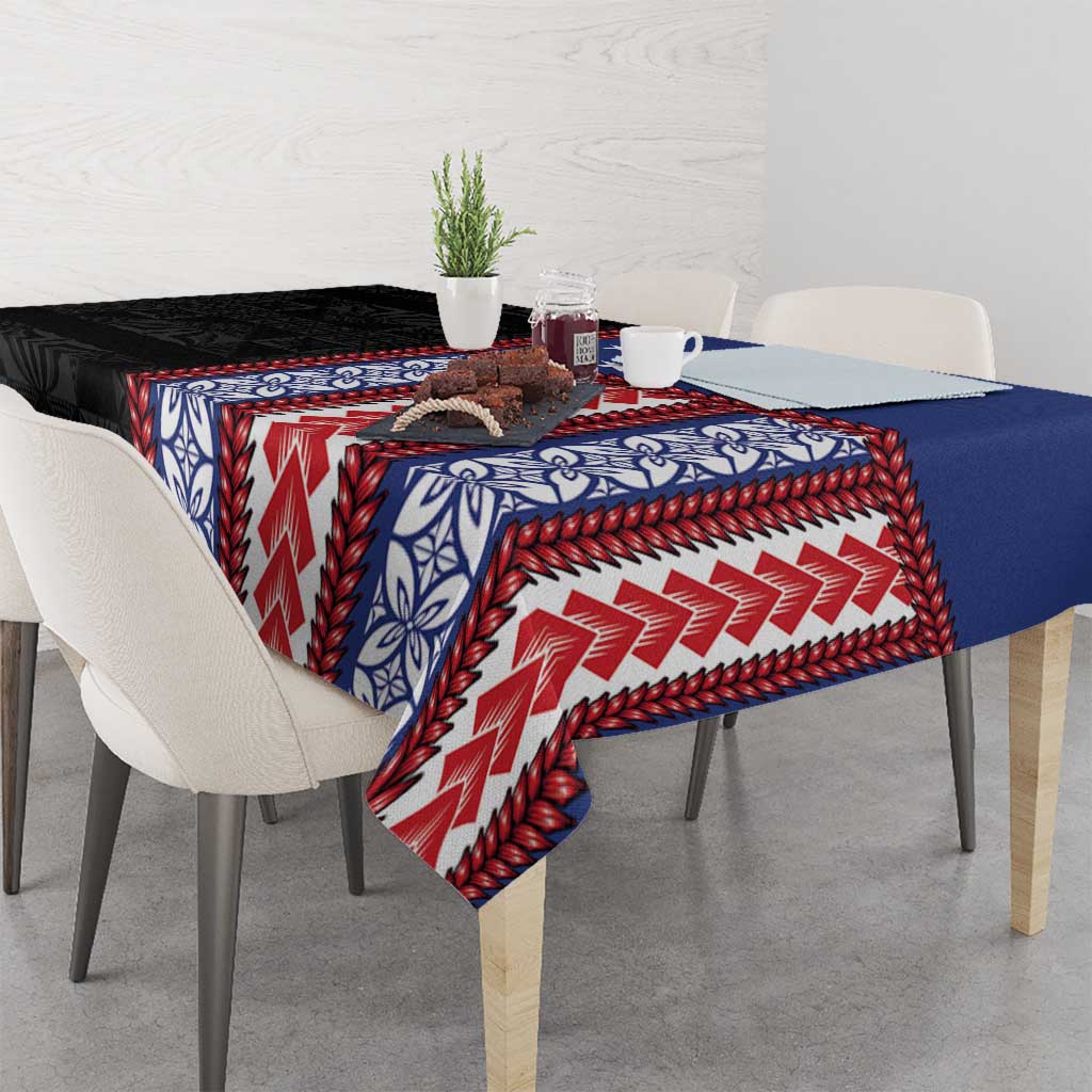 Samoa Flag Tablecloth Ula Fala With Samoan Siapo - Polynesian Pride