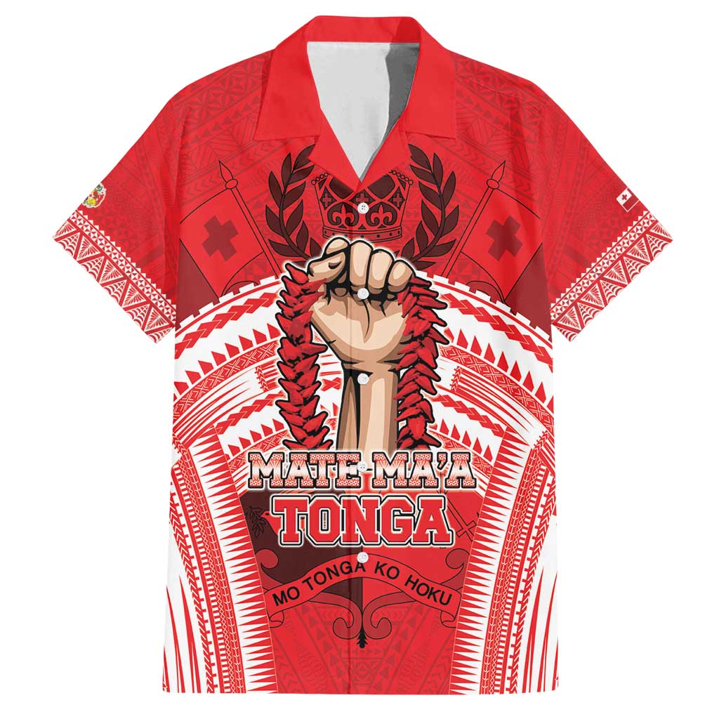 Custom Tonga Rugby Mate Ma'a Family Matching Off Shoulder Short Dress and Hawaiian Shirt Tongan Pride Unique Style - Polynesian Pride
