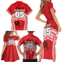 Custom Tonga Rugby Mate Ma'a Family Matching Short Sleeve Bodycon Dress and Hawaiian Shirt Tongan Pride Unique Style LT05 - Polynesian Pride