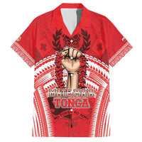 Custom Tonga Rugby Mate Ma'a Family Matching Short Sleeve Bodycon Dress and Hawaiian Shirt Tongan Pride Unique Style LT05 Dad's Shirt - Short Sleeve Red - Polynesian Pride