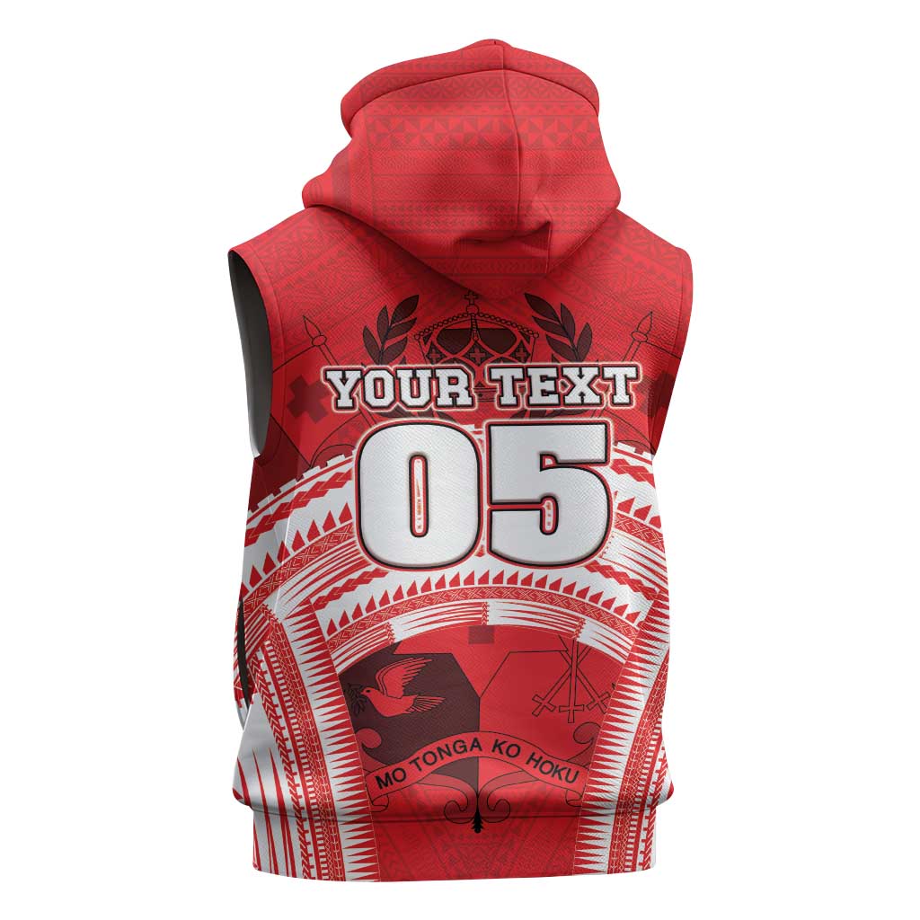 Custom Tonga Rugby Mate Ma'a Sleeveless Zip Hoodie Tongan Pride Unique Style - Polynesian Pride