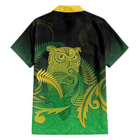 New Zealand Aotearoa Ruru Family Matching Puletasi and Hawaiian Shirt Maori Fern Art Green LT05 - Polynesian Pride