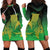New Zealand Aotearoa Ruru Hoodie Dress Maori Fern Art Green