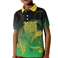 New Zealand Aotearoa Ruru Kid Polo Shirt Maori Fern Art Green LT05 Kid Green - Polynesian Pride