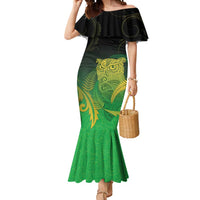 New Zealand Aotearoa Ruru Mermaid Dress Maori Fern Art Green LT05 Women Green - Polynesian Pride