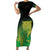 New Zealand Aotearoa Ruru Short Sleeve Bodycon Dress Maori Fern Art Green