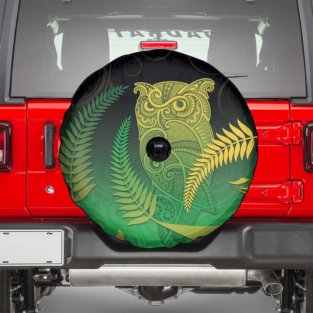 New Zealand Aotearoa Ruru Spare Tire Cover Maori Fern Art Green LT05 - Polynesian Pride