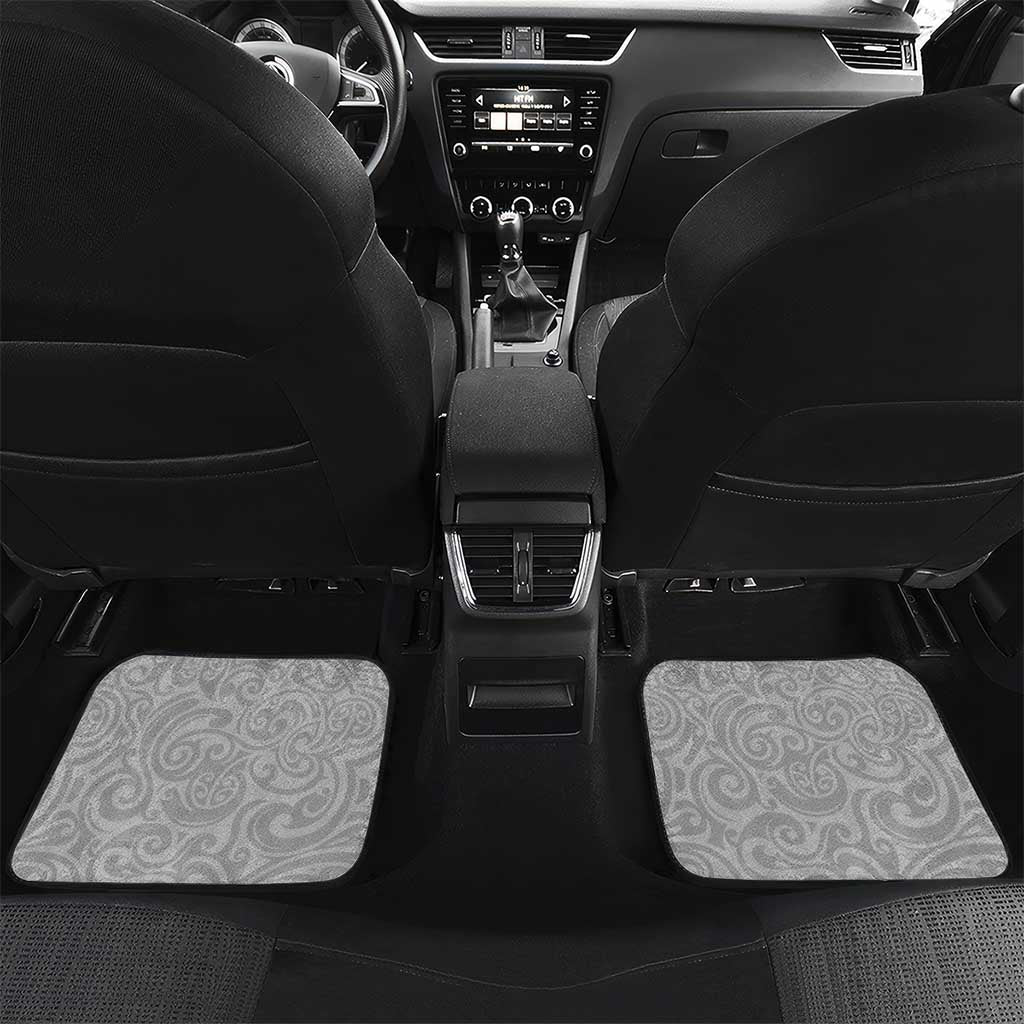 New Zealand Aotearoa Ruru Car Mats Maori Fern Art Black