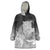 New Zealand Aotearoa Ruru Wearable Blanket Hoodie Maori Fern Art Black