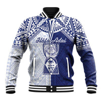 Personalised Northern Mariana Islands And Guam Baseball Jacket Latte Stone With Tribal Pattern