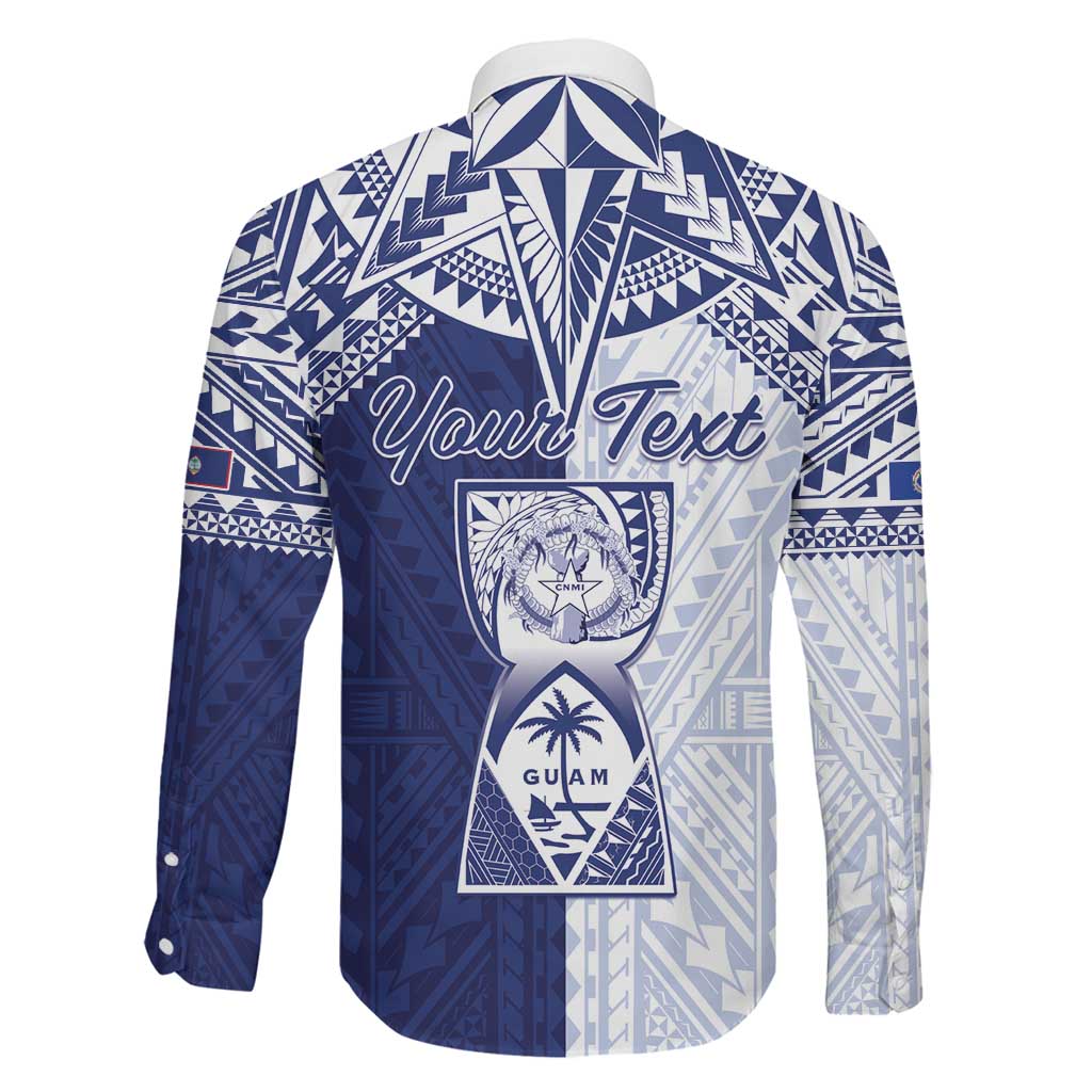 Personalised Northern Mariana Islands And Guam Family Matching Off The Shoulder Long Sleeve Dress and Hawaiian Shirt Latte Stone With Tribal Pattern LT05 - Polynesian Pride