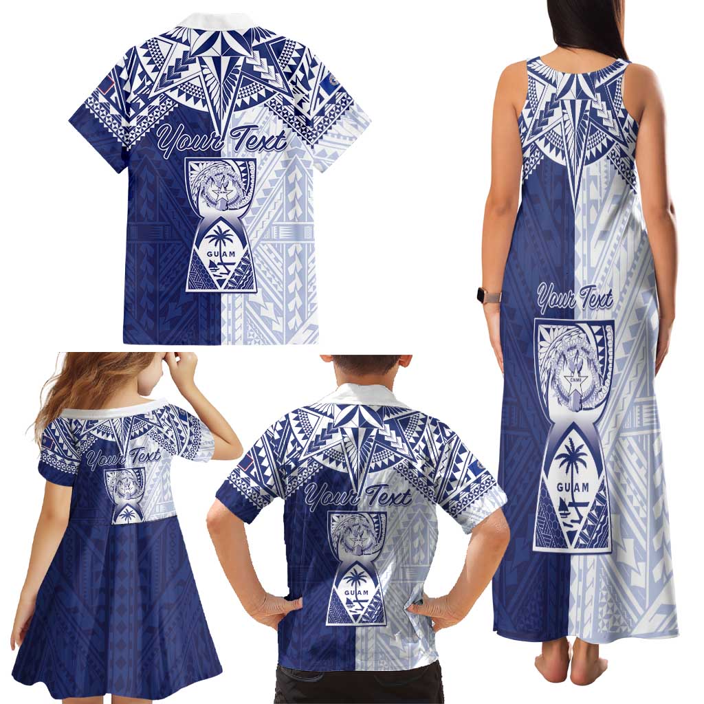 Personalised Northern Mariana Islands And Guam Family Matching Tank Maxi Dress and Hawaiian Shirt Latte Stone With Tribal Pattern LT05 - Polynesian Pride