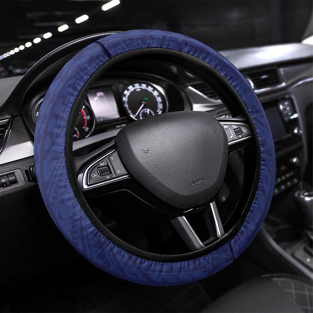 Northern Mariana Islands And Guam Steering Wheel Cover Latte Stone With Tribal Pattern