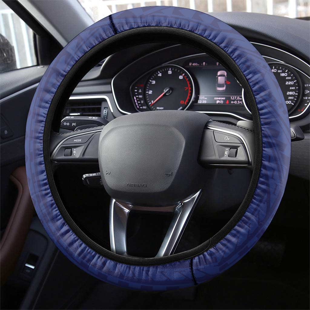 Northern Mariana Islands And Guam Steering Wheel Cover Latte Stone With Tribal Pattern