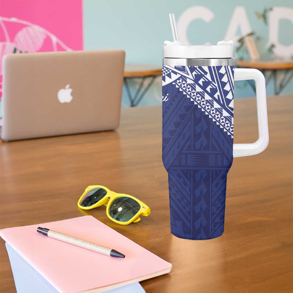 Northern Mariana Islands And Guam Tumbler With Handle Latte Stone With Tribal Pattern