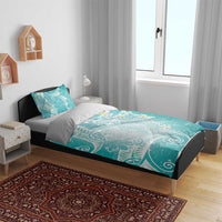 Polynesian Jellyfish Bedding Set With Plumeria Teal