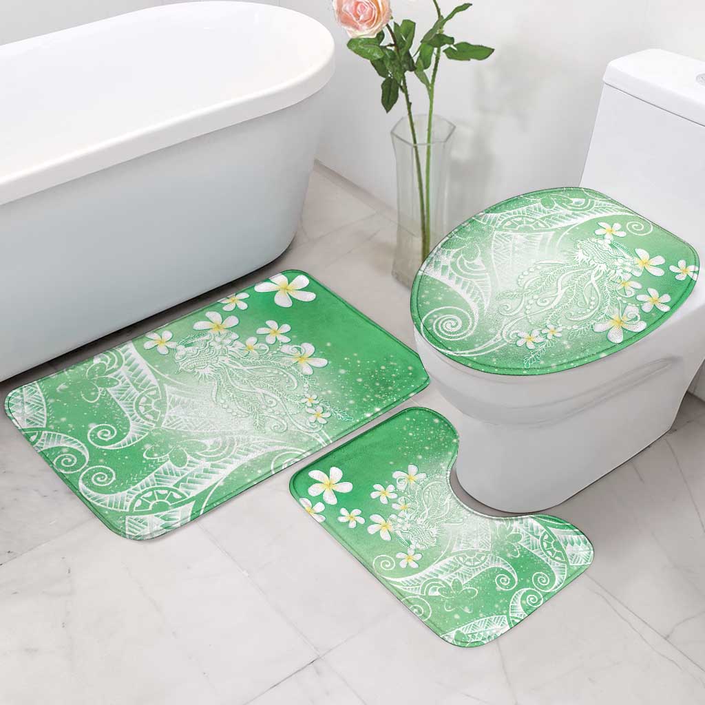 Polynesian Jellyfish Bathroom Set With Plumeria Green