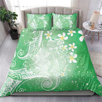 Polynesian Jellyfish Bedding Set With Plumeria Green