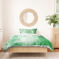 Polynesian Jellyfish Bedding Set With Plumeria Green