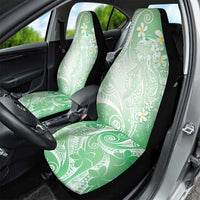 Polynesian Jellyfish Car Seat Cover With Plumeria Green