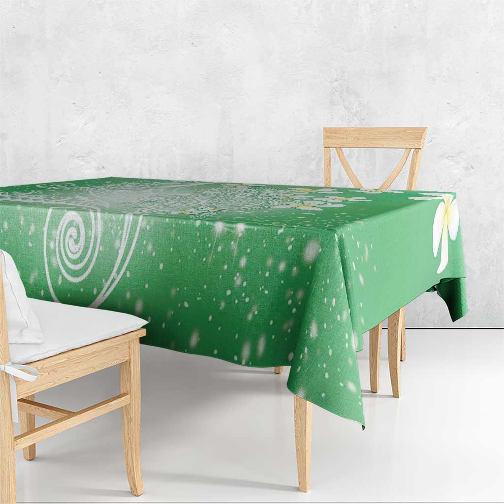 Polynesian Jellyfish Tablecloth With Plumeria Green