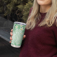 Polynesian Jellyfish Tumbler Cup With Plumeria Green