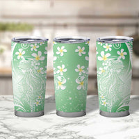 Polynesian Jellyfish Tumbler Cup With Plumeria Green