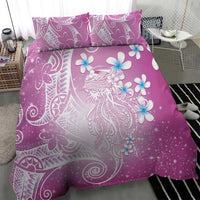 Polynesian Jellyfish Bedding Set With Plumeria Pink