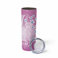 Polynesian Jellyfish Skinny Tumbler With Plumeria Pink