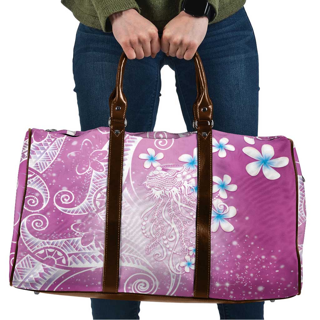 Polynesian Jellyfish Travel Bag With Plumeria Pink LT05 Pink - Polynesian Pride