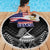American Samoa Flag Day Beach Blanket Bald Eagle With Polynesian Pattern
