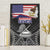 American Samoa Flag Day Canvas Wall Art Bald Eagle With Polynesian Pattern