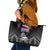 American Samoa Flag Day Leather Tote Bag Bald Eagle With Polynesian Pattern