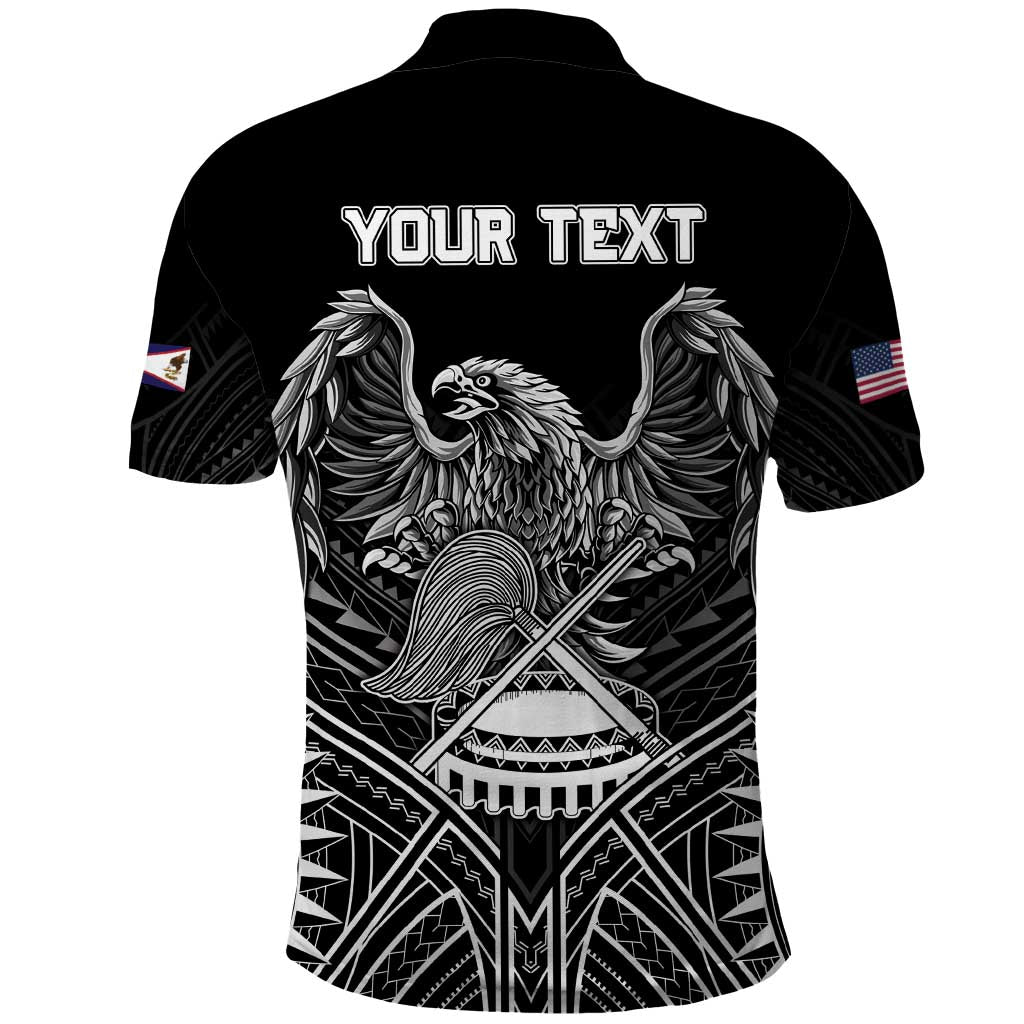 American Samoa Flag Day Polo Shirt Bald Eagle With Polynesian Pattern