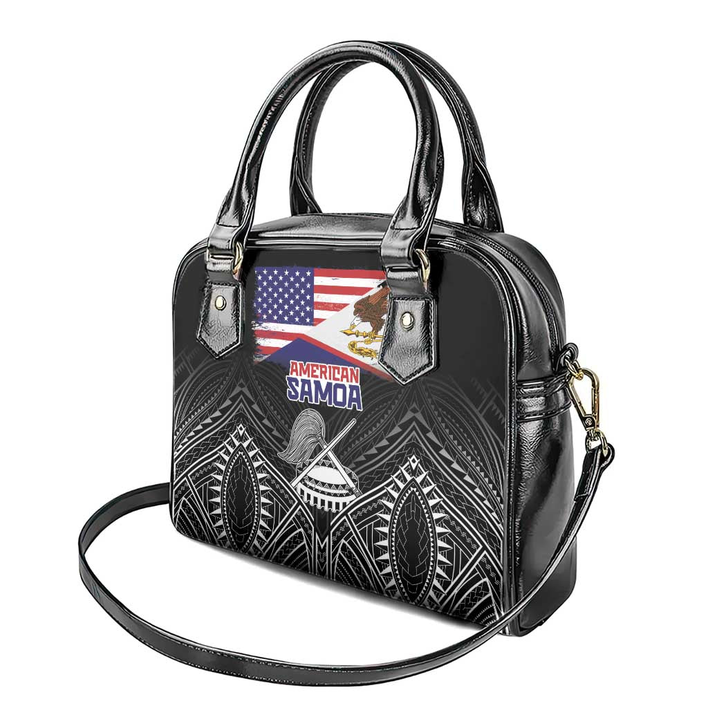 American Samoa Flag Day Shoulder Handbag Bald Eagle With Polynesian Pattern