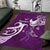 Fibromyalgia Awareness Area Rug Polynesian Purple Ribbon