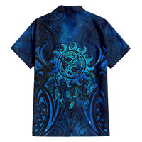 New Zealand Dream Catcher Family Matching Long Sleeve Bodycon Dress and Hawaiian Shirt Maori Koru Pattern Blue Version LT05 - Polynesian Pride