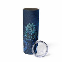 New Zealand Dream Catcher Skinny Tumbler Maori Koru Pattern Blue Version LT05 - Polynesian Pride