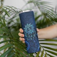 New Zealand Dream Catcher Skinny Tumbler Maori Koru Pattern Blue Version LT05 - Polynesian Pride