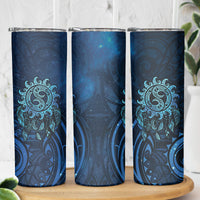 New Zealand Dream Catcher Skinny Tumbler Maori Koru Pattern Blue Version LT05 - Polynesian Pride