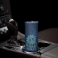 New Zealand Dream Catcher Skinny Tumbler Maori Koru Pattern Blue Version LT05 - Polynesian Pride