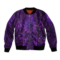 New Zealand Dream Catcher Bomber Jacket Maori Koru Pattern Purple Version LT05 Unisex Purple - Polynesian Pride