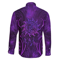 New Zealand Dream Catcher Family Matching Long Sleeve Bodycon Dress and Hawaiian Shirt Maori Koru Pattern Purple Version LT05 - Polynesian Pride