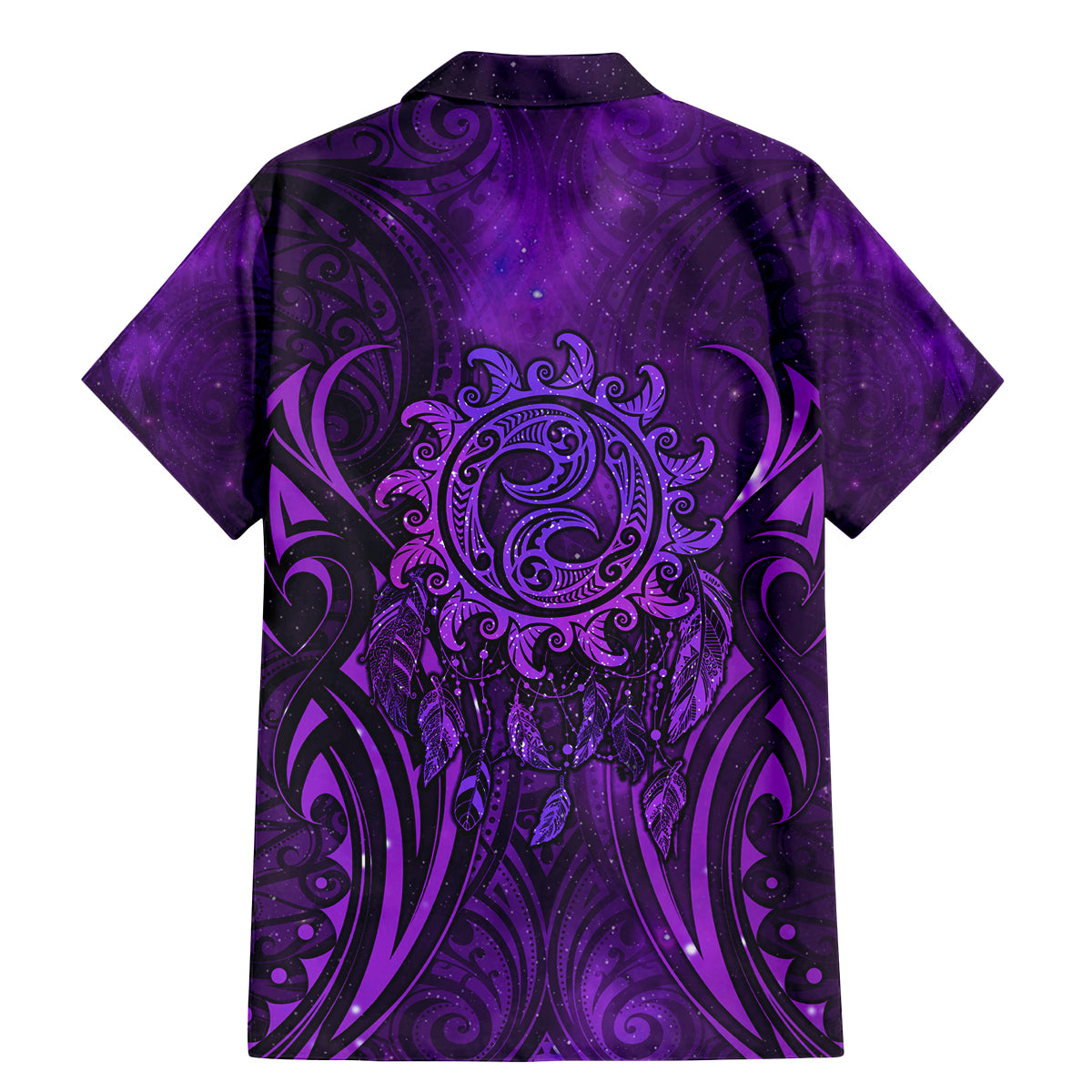 New Zealand Dream Catcher Family Matching Mermaid Dress and Hawaiian Shirt Maori Koru Pattern Purple Version LT05 - Polynesian Pride