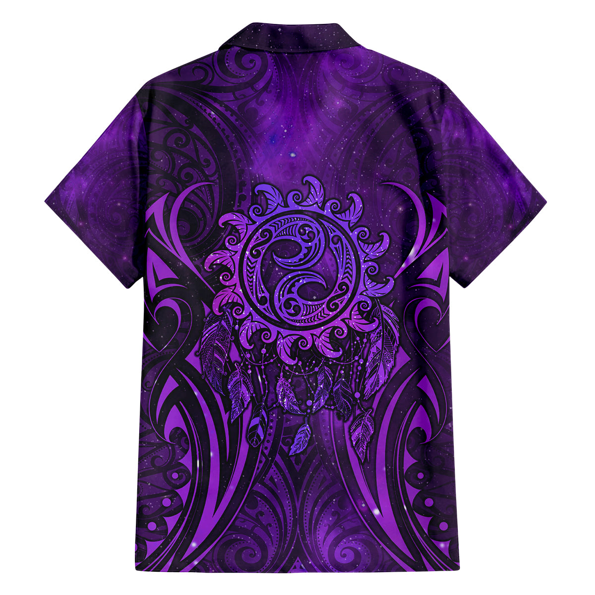 New Zealand Dream Catcher Family Matching Summer Maxi Dress and Hawaiian Shirt Maori Koru Pattern Purple Version LT05 - Polynesian Pride
