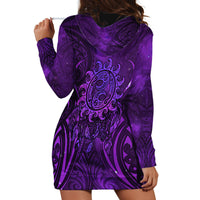 New Zealand Dream Catcher Hoodie Dress Maori Koru Pattern Purple Version