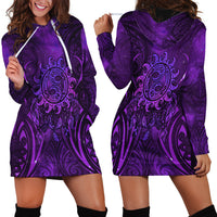 New Zealand Dream Catcher Hoodie Dress Maori Koru Pattern Purple Version